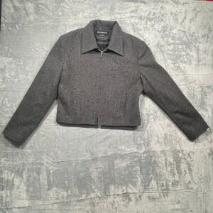 Braebrook Zip Up Wool Jacket Women Gray Collared Made in Ukraine Size 11/12